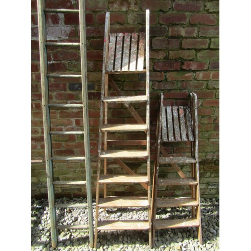 248 - Two vintage decorators step ladders, plus one other (3) (for display purposes only)