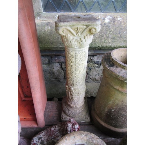 223 - A mixed collection of planters and decorative effects to include a simulated Campana urn, moulded si... 