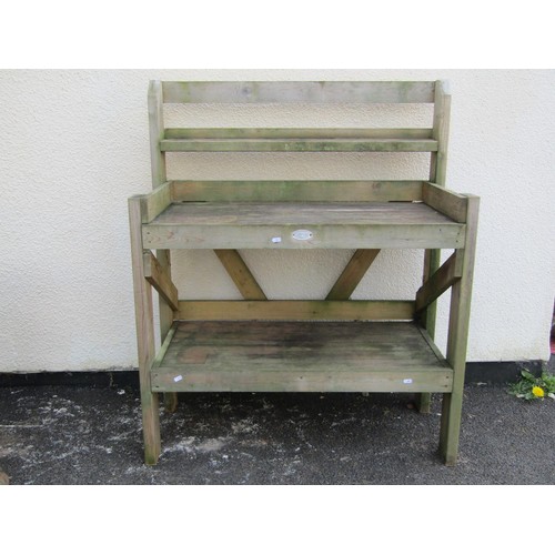 511 - A Hutton two tier pine potting table/bench, 120 cm high x 100 cm x 48 cm