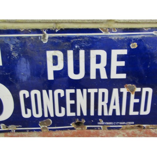 523 - An old rectangular enamel sign advertising Fry's Pure Concentrated Cocoa 51 cm x 230 cm approximatel... 