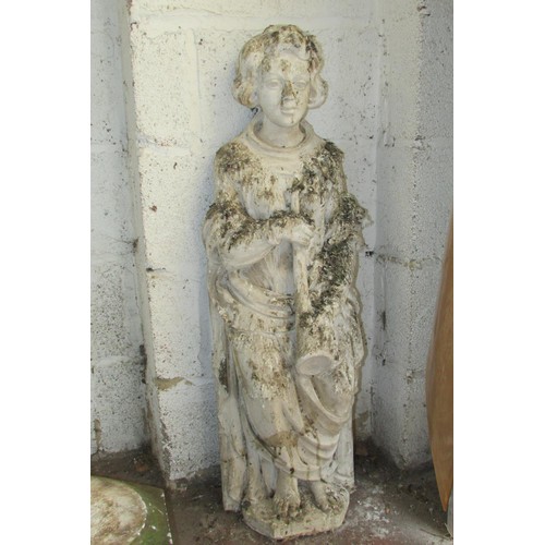 518 - A decorative composition (to simulate white marble) figure in the form of a medieval court trumpeter... 