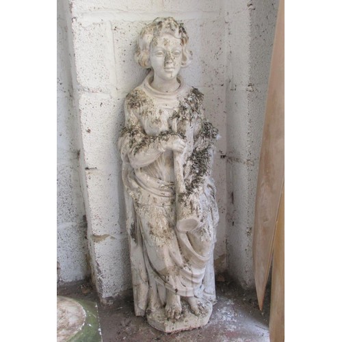 518 - A decorative composition (to simulate white marble) figure in the form of a medieval court trumpeter... 