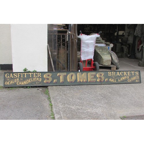 522 - A large and impressive Edwardian advertising board with original painted and gilt finish ‘S. Tomes, ... 