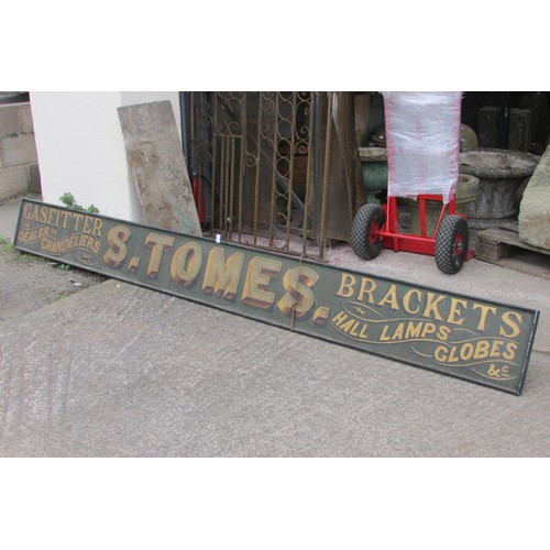 522 - A large and impressive Edwardian advertising board with original painted and gilt finish ‘S. Tomes, ... 