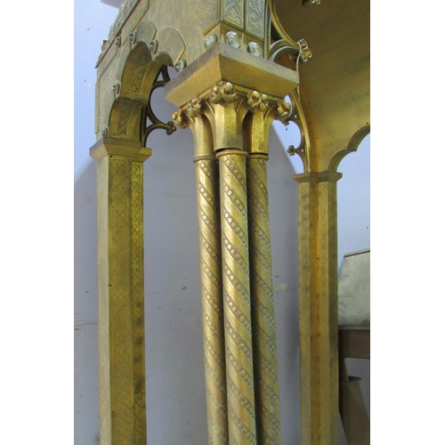 559 - A monumental and impressive 19th century continental gothic brass ecclesiastical tabernacle type scu... 