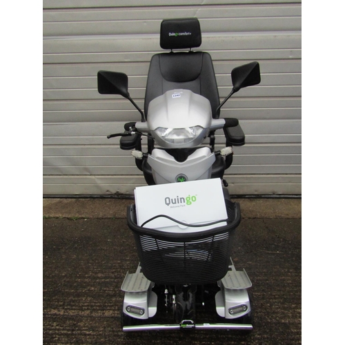 561 - A Quingo Vitess II Mobility Scooter like new condition with only 17 hours on the clock, pair of bran... 