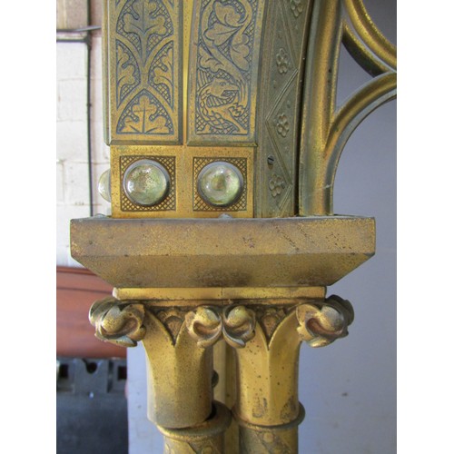 559 - A monumental and impressive 19th century continental gothic brass ecclesiastical tabernacle type scu... 