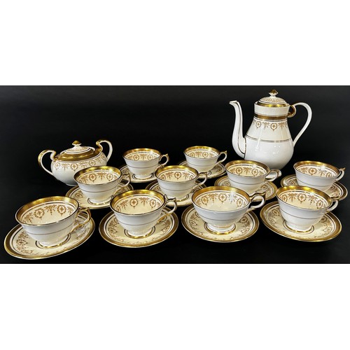 1 - Aynsley Golden Dowery tea and dinner wares including tureens, coffee pot, etc, 10 dinner plates, 19 ... 