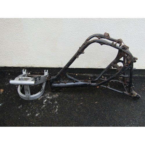 573 - Motorcycle frame (unknown manufacture) together with a rear sub frame