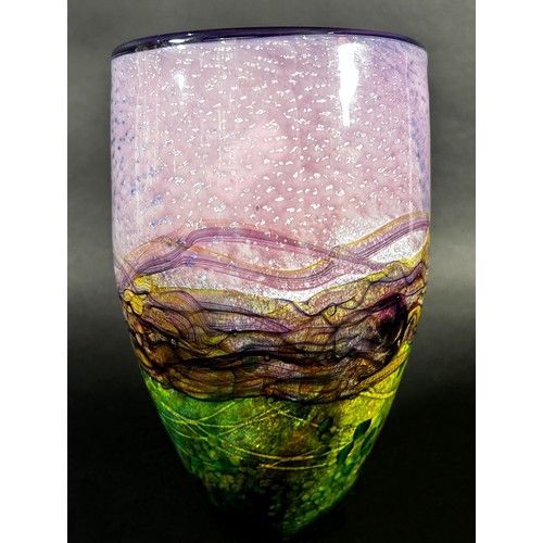 87 - A Johnathan Harris glass vase from the “Horizon” collection signed by the artist and dated Stourbrid... 