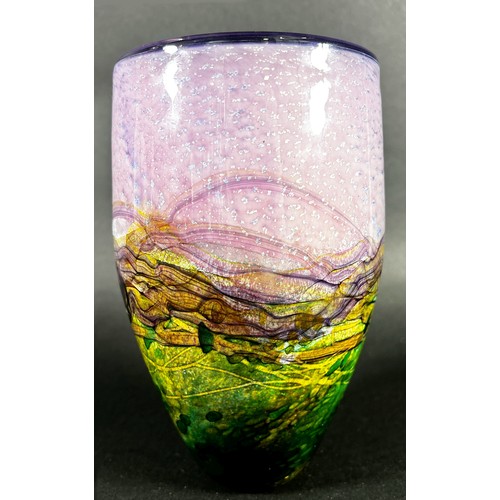 87 - A Johnathan Harris glass vase from the “Horizon” collection signed by the artist and dated Stourbrid... 