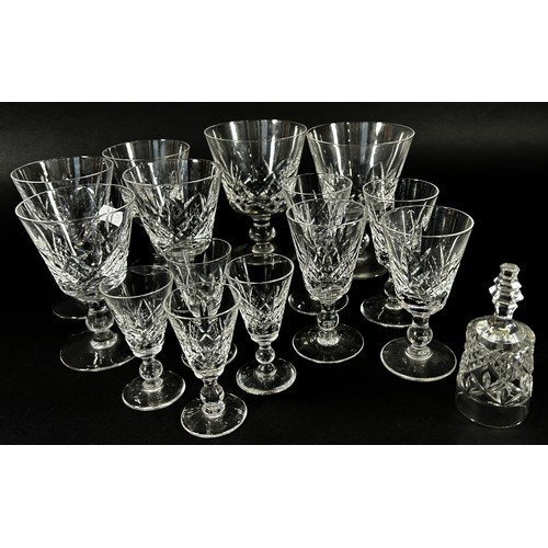 103 - A good suite of Stuart Crystal glass ware including wine glasses, brandy, tumblers, sherry, liqueur ... 