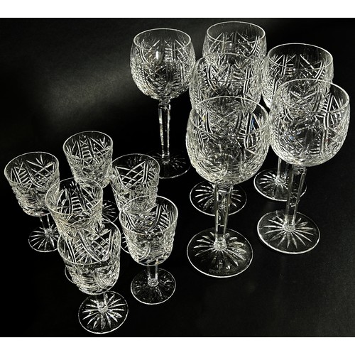 106 - Waterford Crystal Glass Ware, to include, seven red wine glasses, seven champagne flutes, six tumble... 