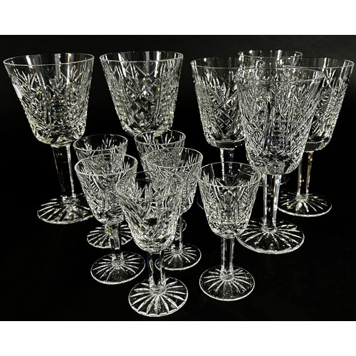 106 - Waterford Crystal Glass Ware, to include, seven red wine glasses, seven champagne flutes, six tumble... 