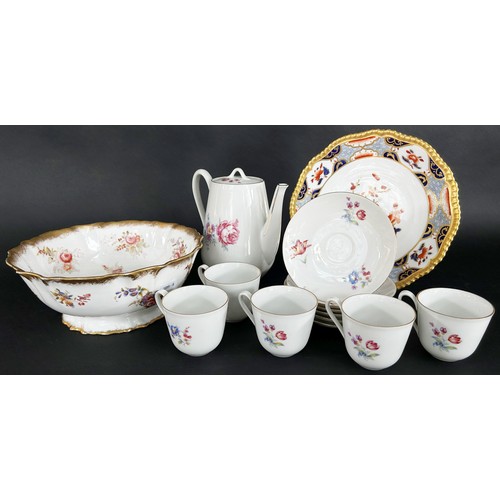 68 - A Royal Albert festival pattern tea service for six, circular bowl with floral sprays with sponged g... 