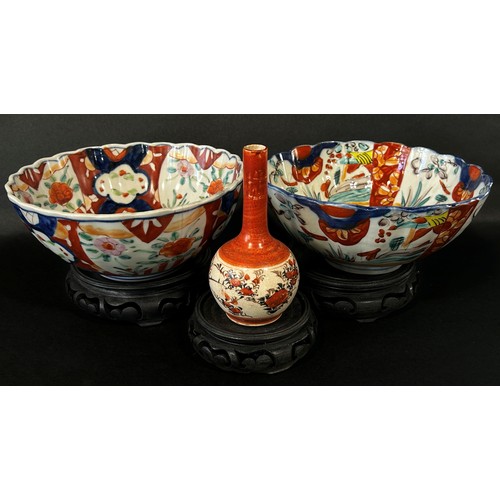 16 - Mixed collection of oriental ceramics to include Two Imari bowls, Chinese style Studio pieces, etc