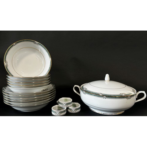 59 - A collection of Noritake Glen Abbey pattern tableware comprising tureen and cover, six soup bowls an... 