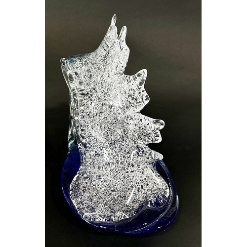 94 - A Teign Valley Glass Crest Wave handmade sculpture 30cm x 25cm.