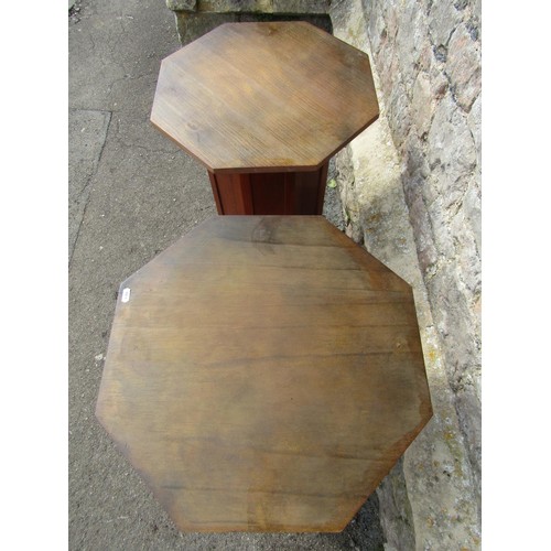 1148 - Pair of octagonal pedestals in pine, 75cm high