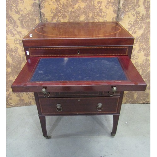 1197 - A Georgian mahogany gentleman's wash stand with rising lid, with comprehensively fitted interior, in... 