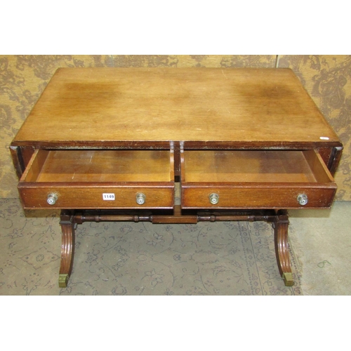 1146 - A reproduction Regency style sofa table, 74 cm high x 170cm  (open) x 61 cm approximately,  together... 