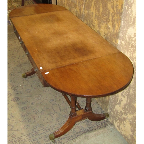 1146 - A reproduction Regency style sofa table, 74 cm high x 170cm  (open) x 61 cm approximately,  together... 