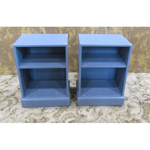 1249 - A pair of bedside chests each fitted with three drawers, together with a further pair of open cupboa... 