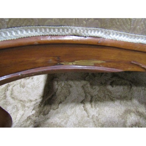 1253 - A high back mahogany sofa with carved showwood frame on cabriole supports, 180cm long