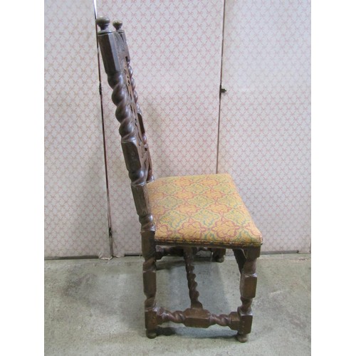 1228 - A cane back Jacobean style chair, together with a rocking chair and small footstool