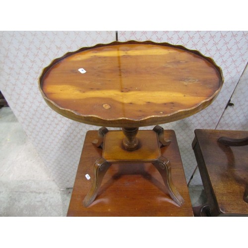 1140 - Four occasional tables, two Regency style in yew wood, two mahogany