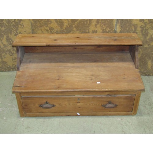 1271 - A vintage pine counter top enclosing a drawer with painted script 'Hovis Ltd' (Humphries & Bobbett) ... 