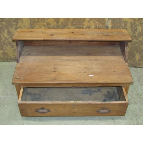 1271 - A vintage pine counter top enclosing a drawer with painted script 'Hovis Ltd' (Humphries & Bobbett) ... 