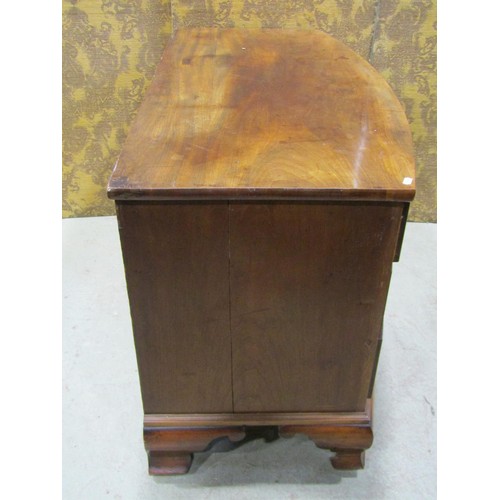 1189 - Victorian mahogany bow fronted chest of two long and two short drawers, 122cm wide