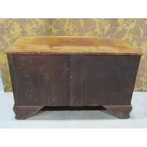 1189 - Victorian mahogany bow fronted chest of two long and two short drawers, 122cm wide