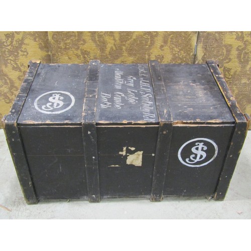 1186 - Two vintage pine packing crates, with painted finish