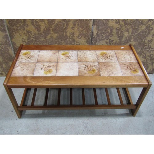 1152 - Two teak tiled tables (one large, one small)