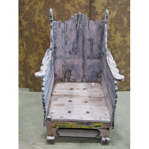 1094 - A decorative painted ship's chair