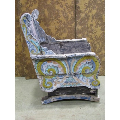 1094 - A decorative painted ship's chair