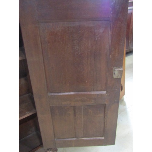 1158 - An old English style carved oak side cupboard in the Elizabethan style with panelled framework and s... 