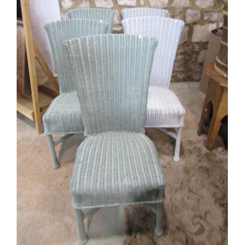 1098 - Five rattan conservatory chairs with painted finish