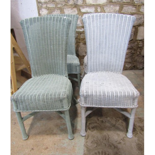 1098 - Five rattan conservatory chairs with painted finish