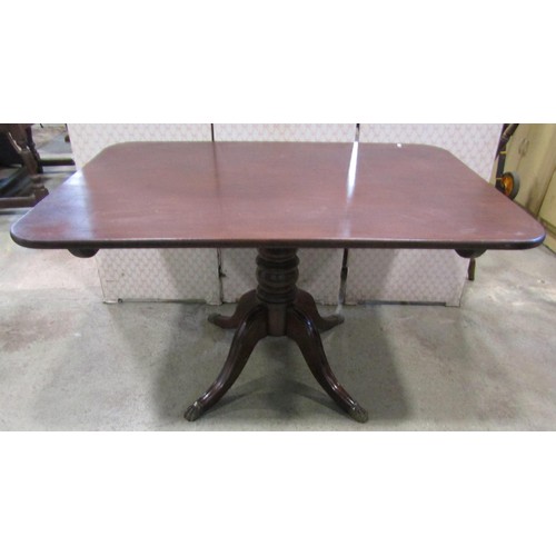 1128 - A repurposed tilt top table with Regency style pedestal base, 115cm long