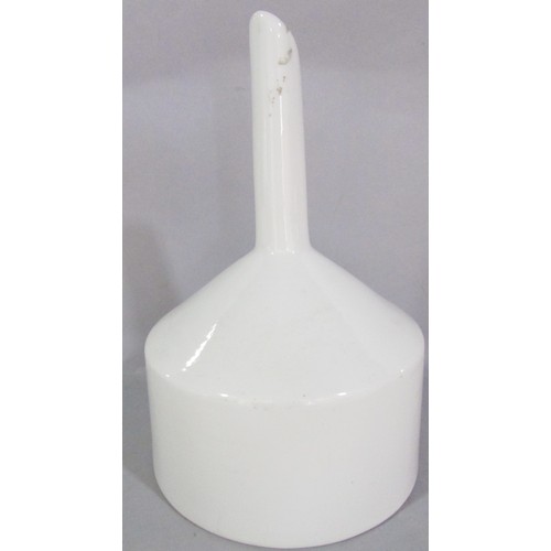 567 - An early to mid 20th century Royal Worcester white ironstone filtering funnel, stamp smudged 13cm di... 