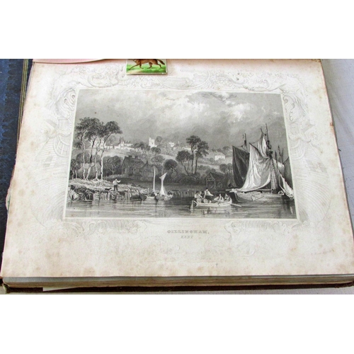 825 - Two Victorian scrap albums including watercolours, cuttings, etchings & illustrations