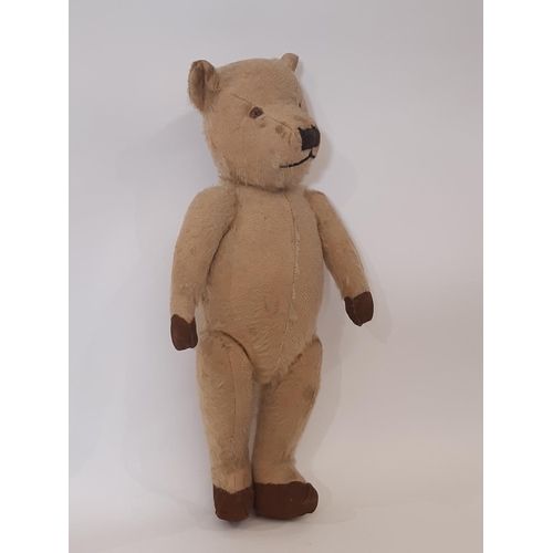 868 - A mixed lot of vintage toys including a Chiltern type teddy bear with stitched nose and replaced paw... 