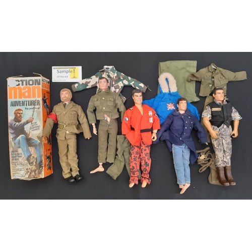 896 - A large collection of Action Man figures and accessories including a box for Action Man Adventurer a... 