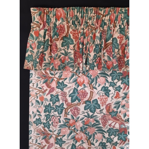 934 - 4 single (or 2 pairs) of matching curtains in 'Melrose' fabric by Liberty, all lined with pencil ple... 