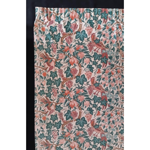 934 - 4 single (or 2 pairs) of matching curtains in 'Melrose' fabric by Liberty, all lined with pencil ple... 