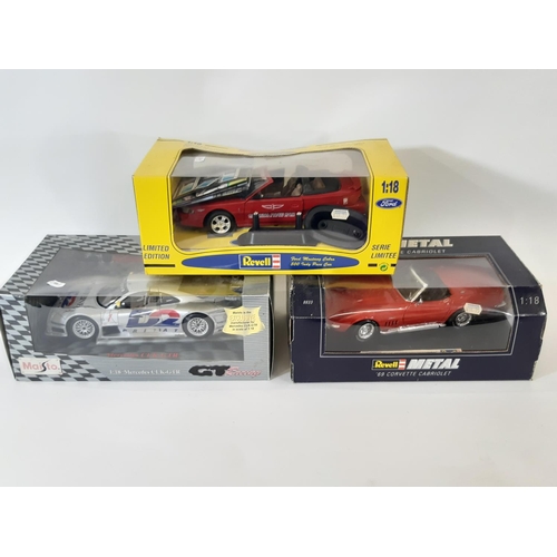 889 - Ten 1:18 scale boxed model sports cars including Bugatti, Mustang and Ferrari  by Maisto, Jouef, Bur... 