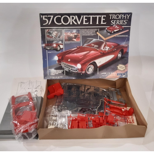 898 - 3 vintage boxed model kits comprising '57 Corvette by MPC, 1978 25th Anniversary Corvette by AMT/ERT... 